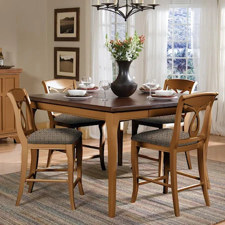 5-Piece Provence High Dining Table & 4 Counter Stool Set